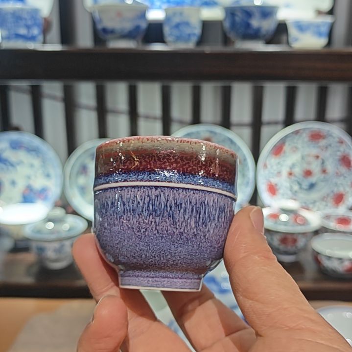 琉璃手工艺品窑变釉小客杯