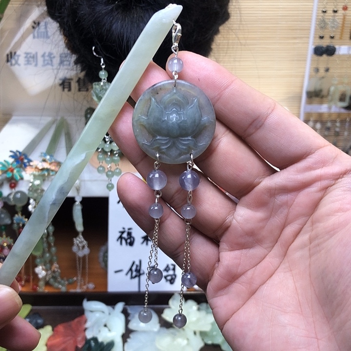 蛇纹石玉未镶嵌发簪