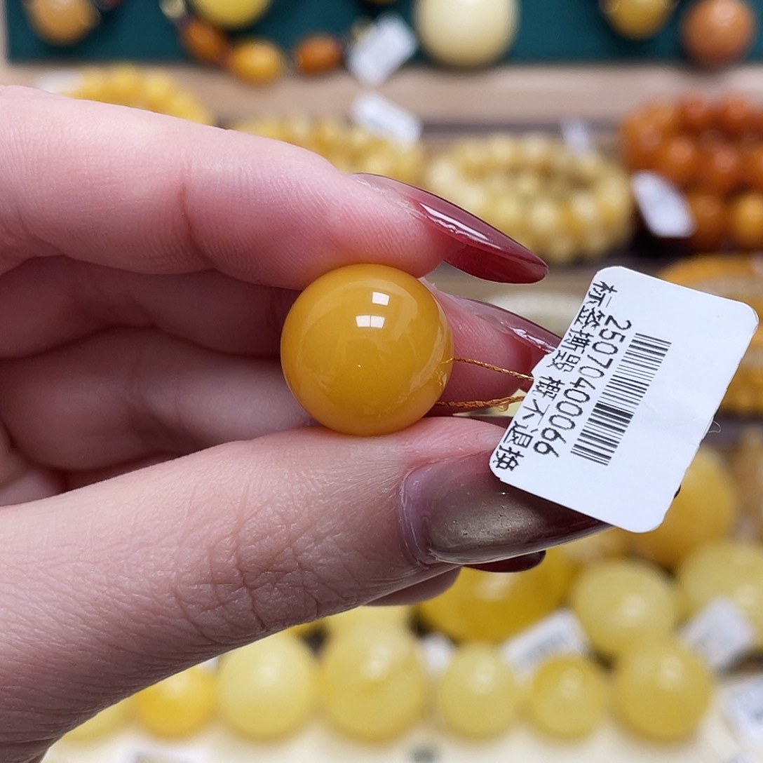 蜜蜡未镶嵌珠宝奇石15.3mm圆珠