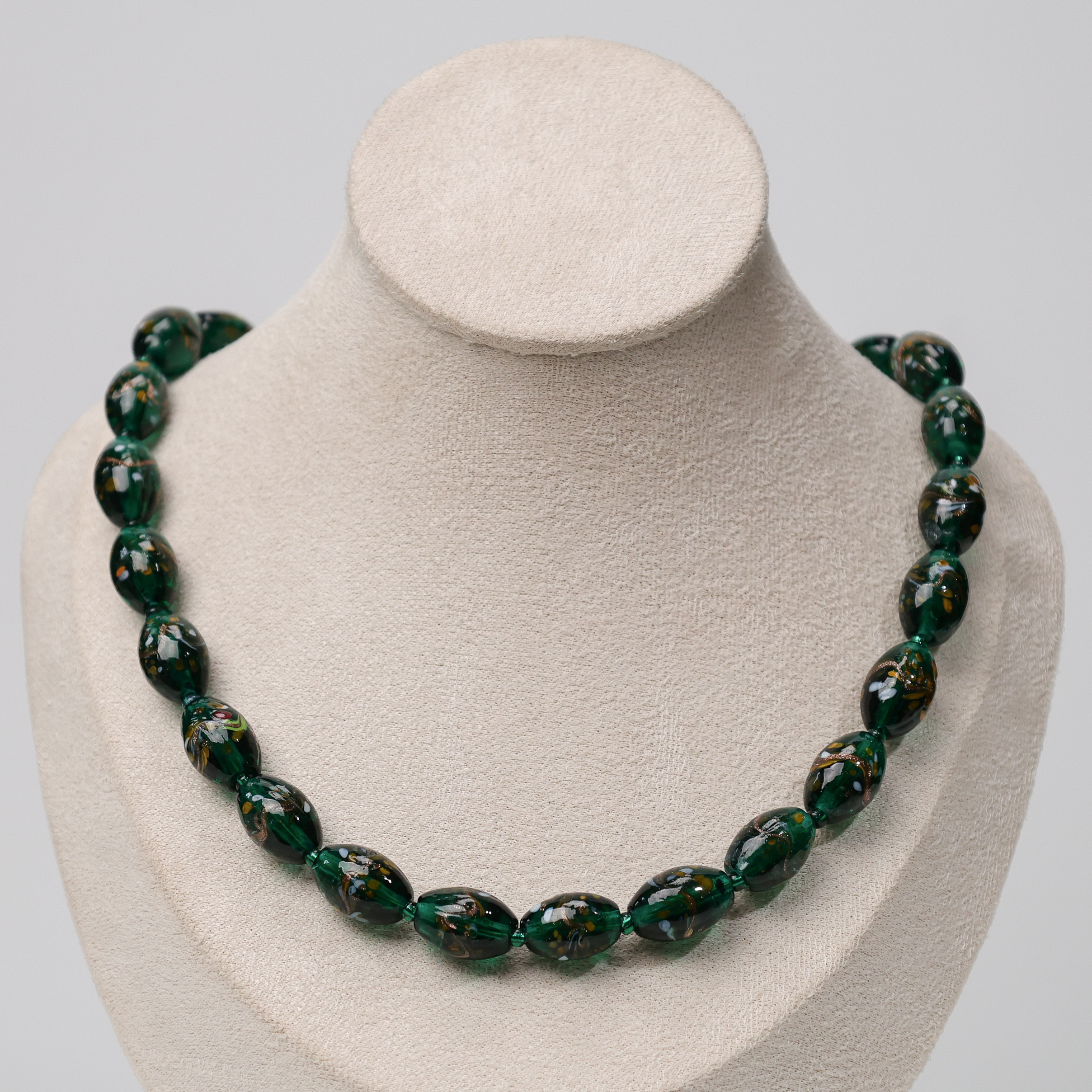 合金项链 玉楼东合金项链 LZ0738 墨绿色凤尾椭圆形琉璃项链44cm