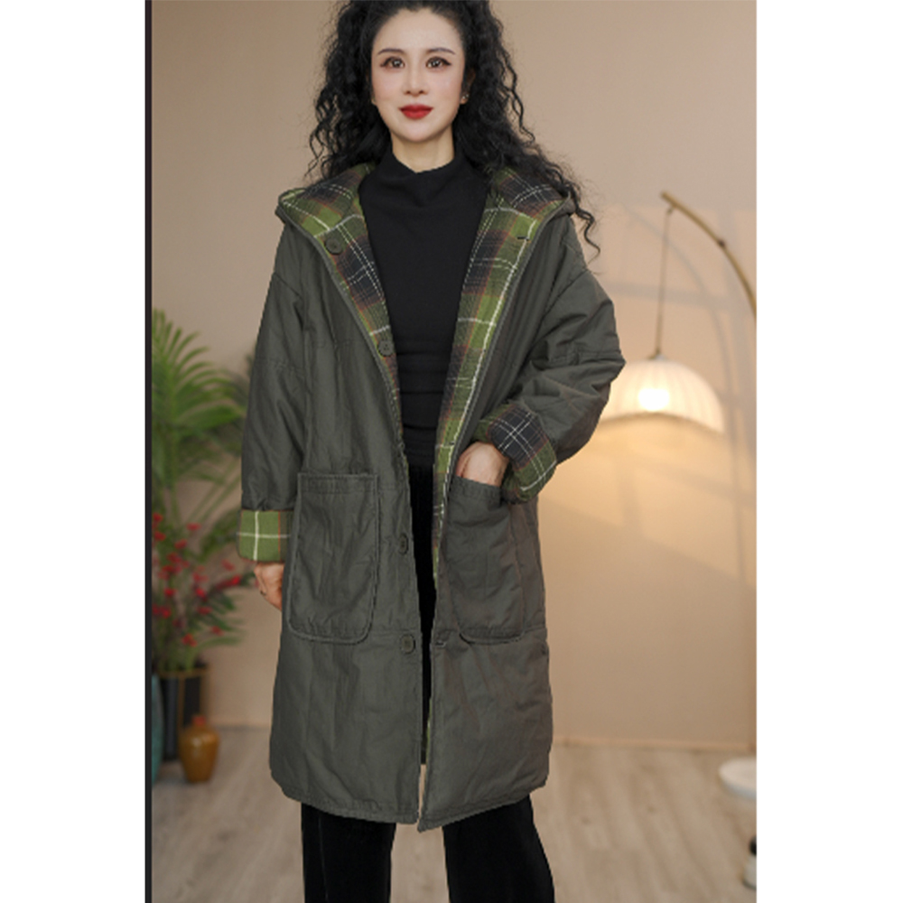 冬季新款长袖休闲时尚锁温保暖过冬女士加厚连帽棉服外套702