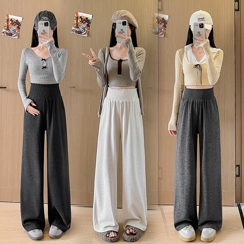 孕妇裤2025新款小个子加绒阔腿裤春秋慵懒松弛感显瘦遛弯裤秋冬裤