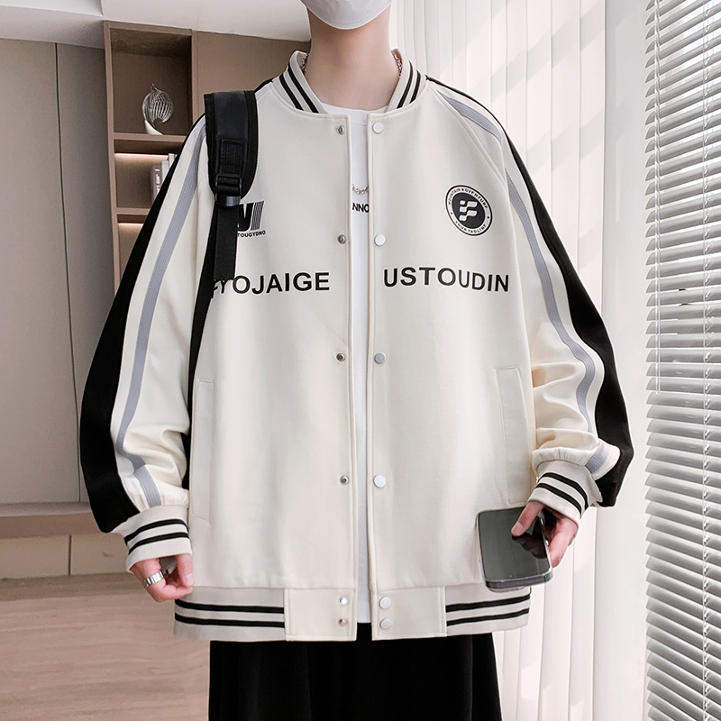 秋季新款青少年男生帅气潮流上衣休闲百搭棒球服夹克外套