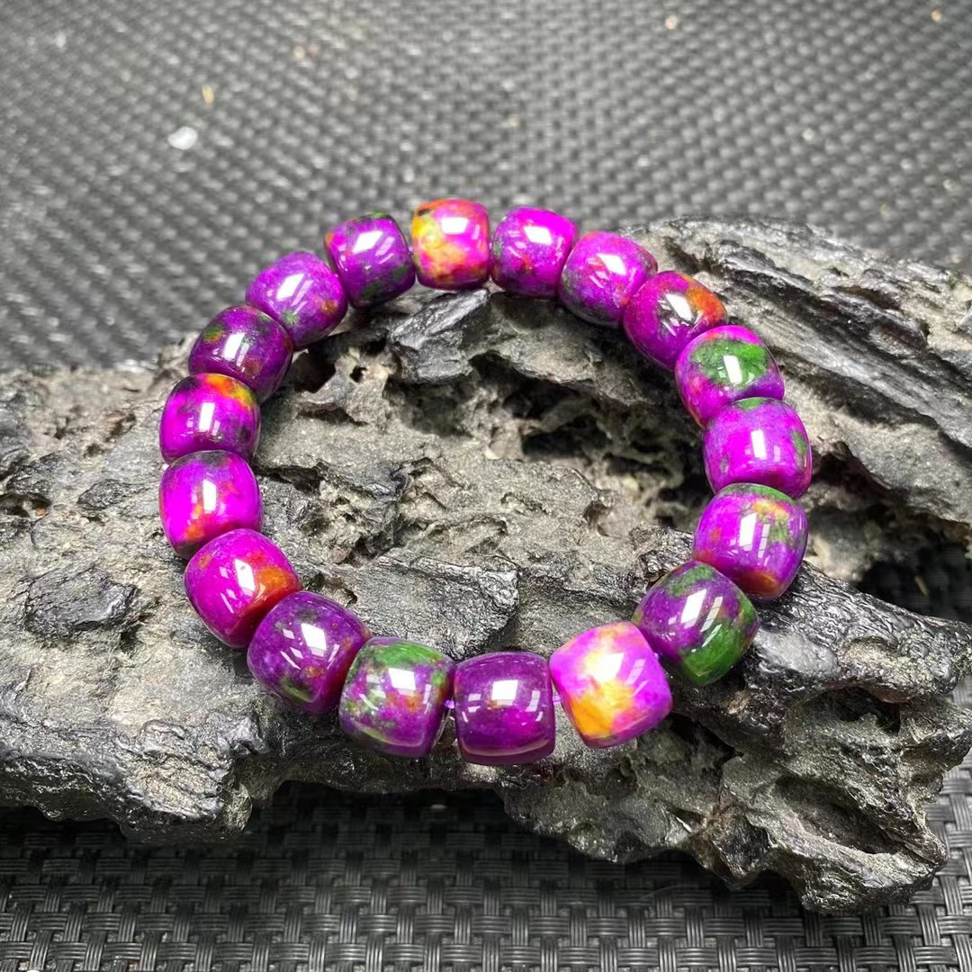 12mm七彩星空舒直切精美手串-701