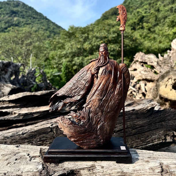 木根雕纯手工摆件〔关公•忠义千秋•香樟木〕非遗陈化老料精雕细琢