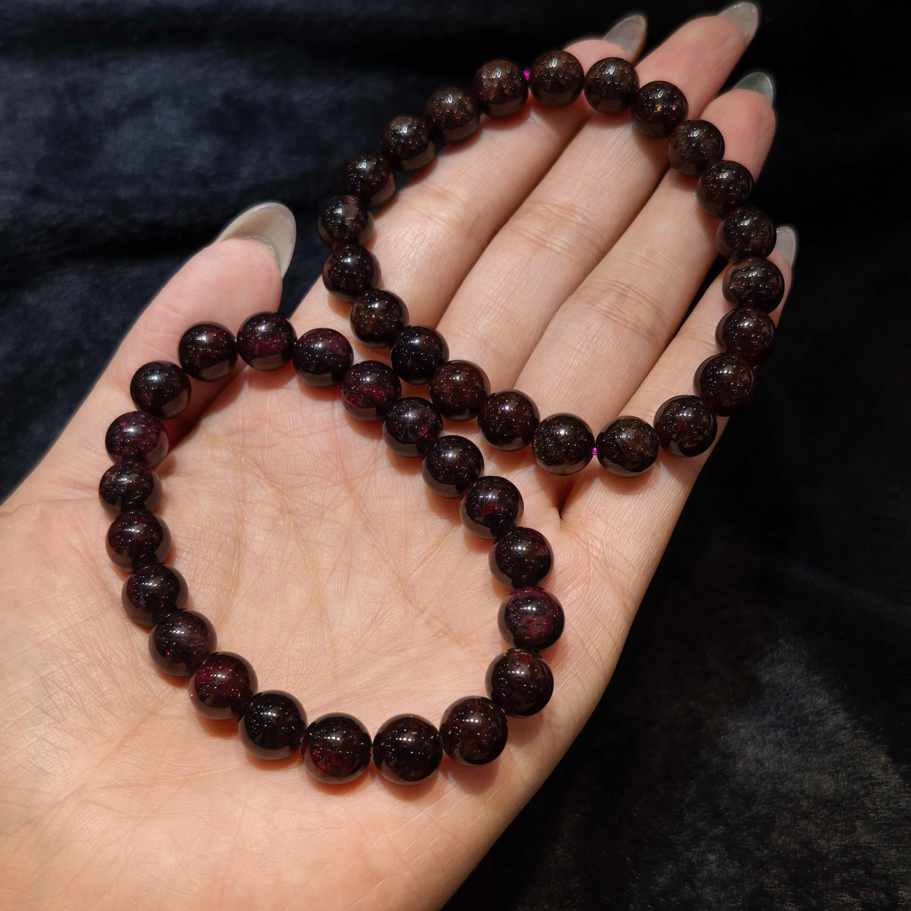 C11177【任会长珠宝】金刚酒红色石榴石手串-多样性只发一件