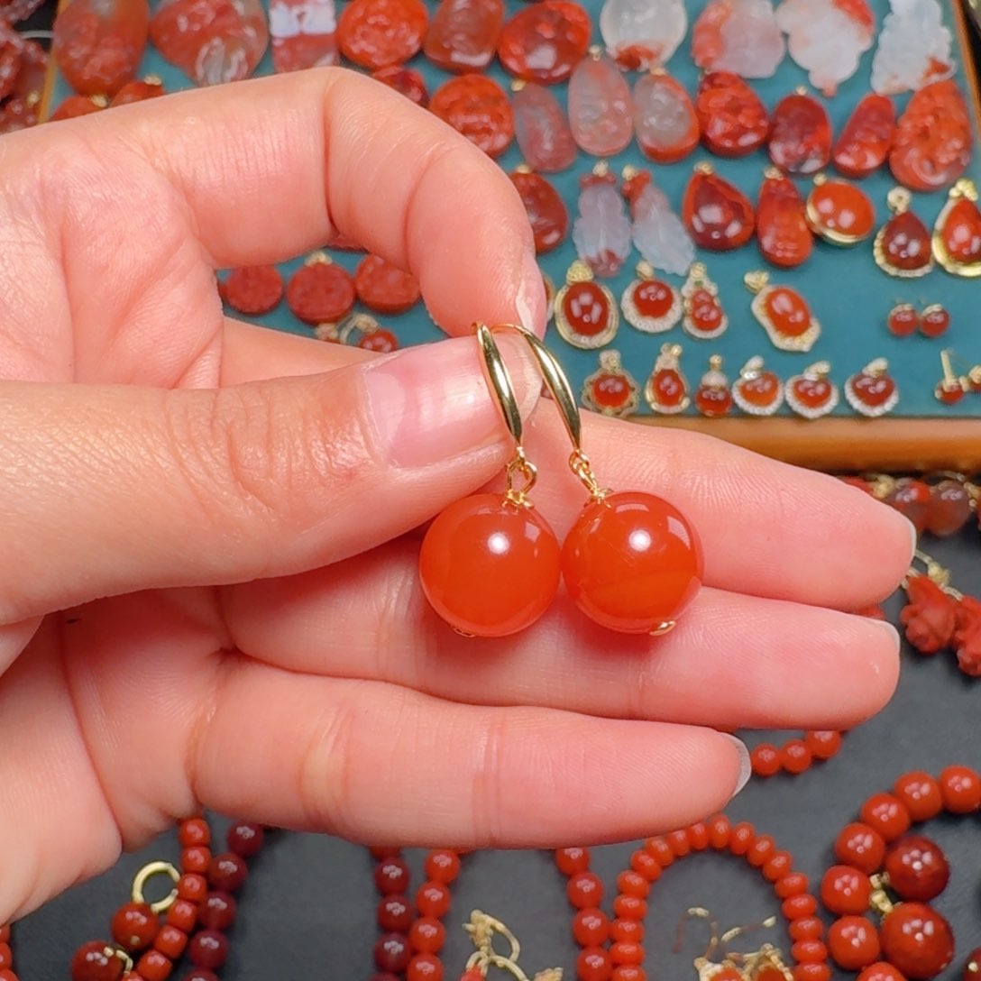 南红玛瑙南红12+银S925镶嵌