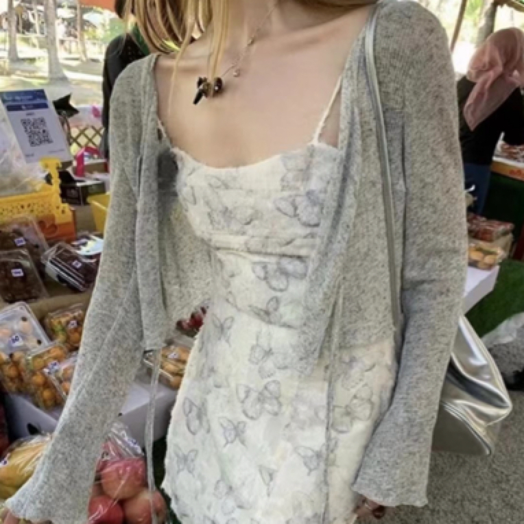 孤品扣号下单）针织甜美清新/学院裙子外搭中国风连帽显瘦时尚套装