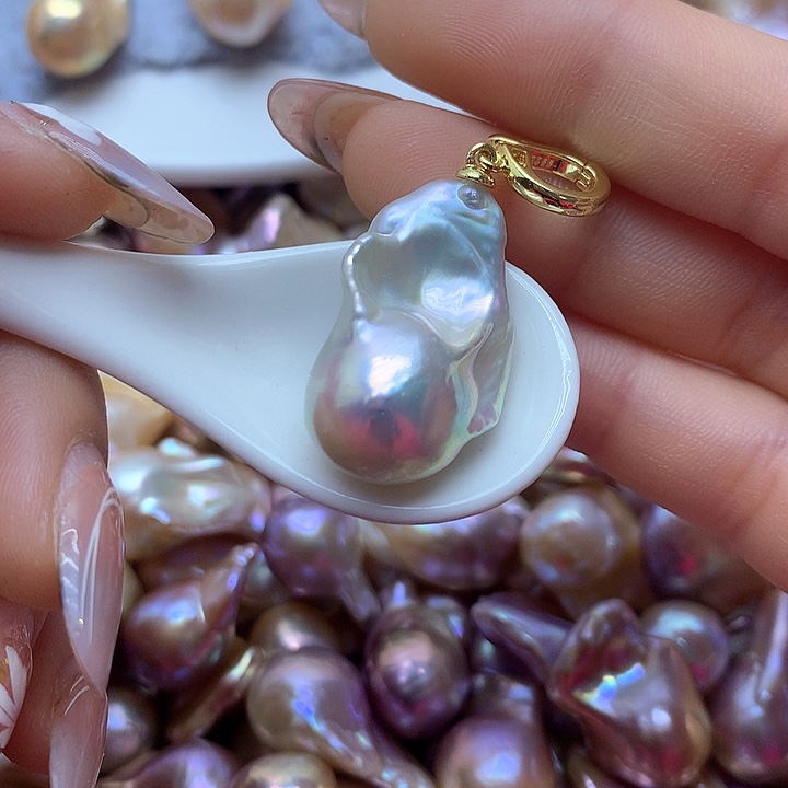 淡水珍珠耳饰银S925镶嵌