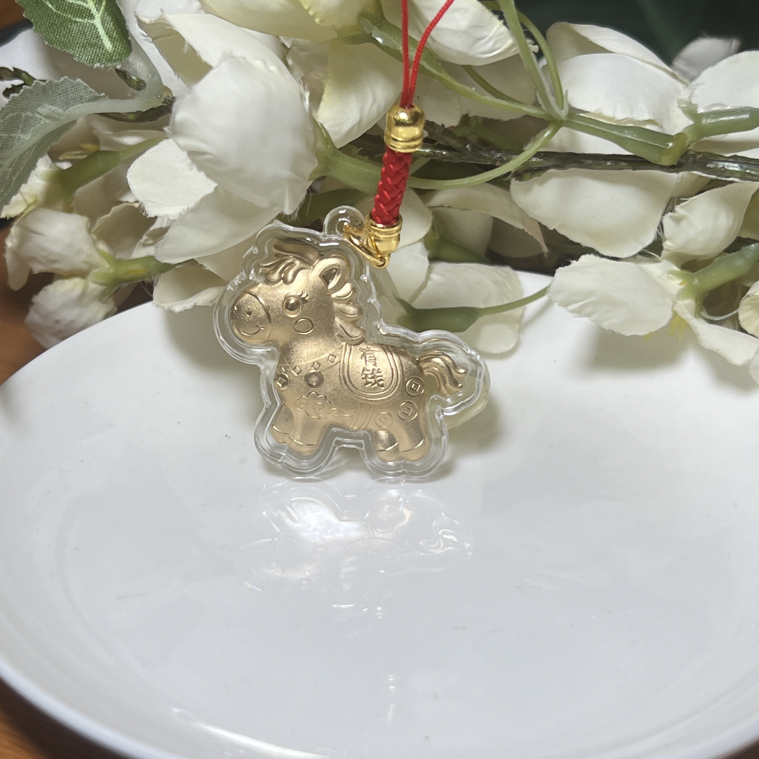铜合金树脂吊坠 【珠宝厂长】马年马上有钱钥匙扣手机挂