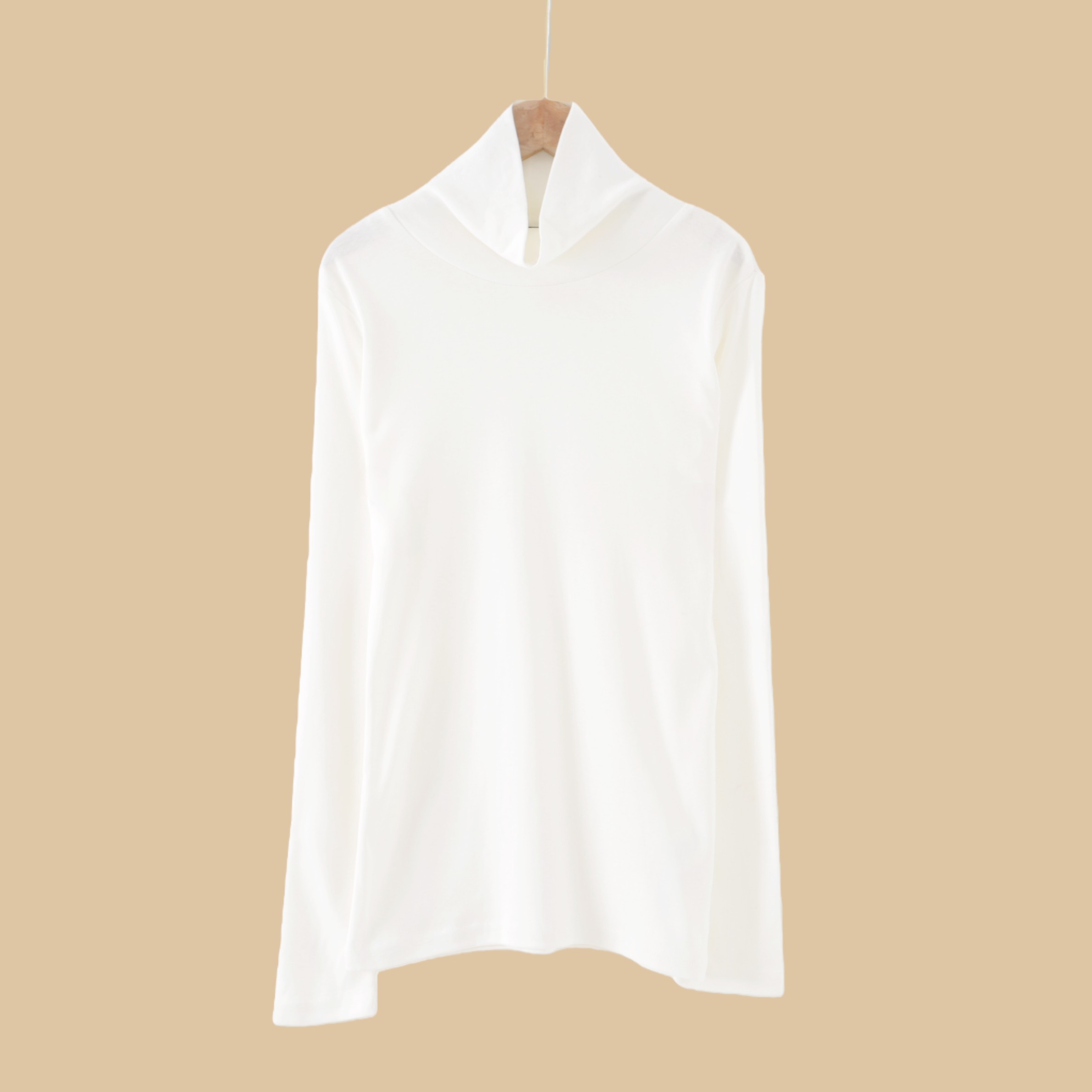 春秋女士高领纯棉长袖T恤BB0461极简风透气高领纯色保暖打底衫