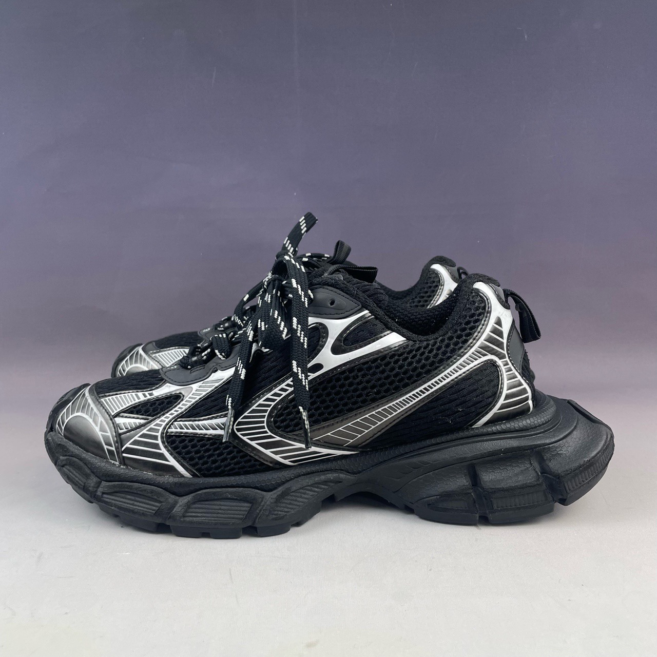 99新 Balenciaga/巴黎世家 7569/3XL黑银老爹鞋/43码/95新/无配件