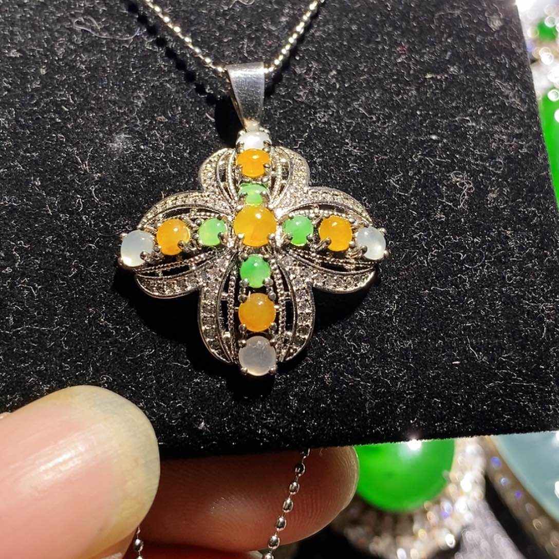 翡翠未镶嵌吊坠(不含链)A货翡翠14