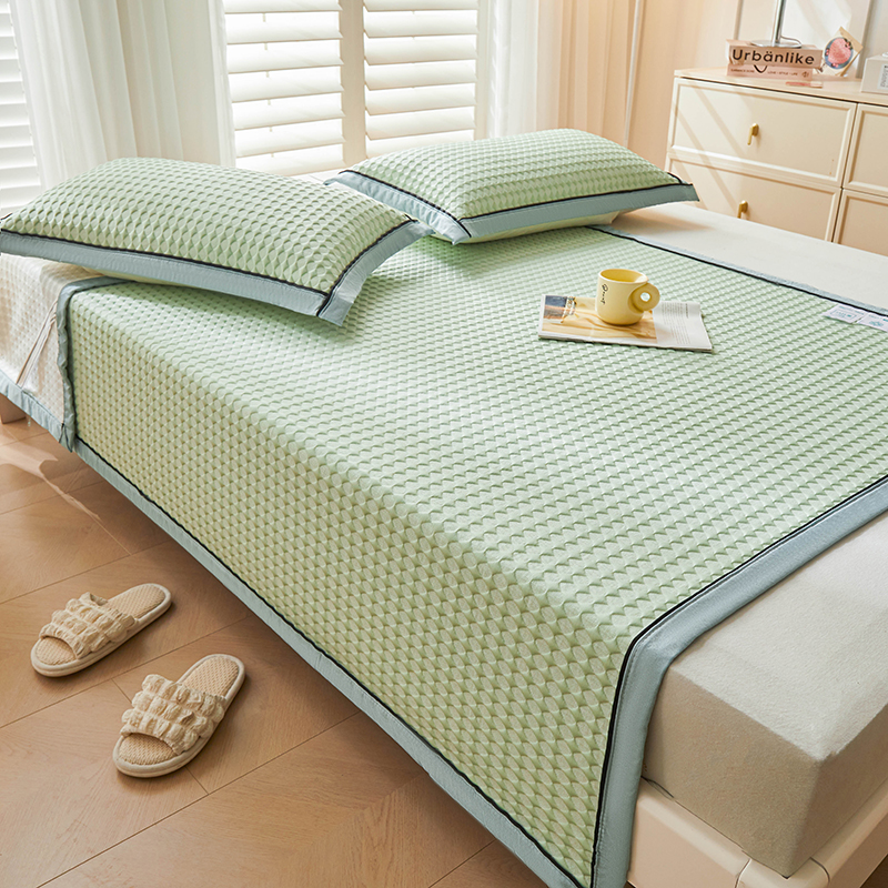 PE中分子冰豆豆凉席床单三件套乙纶夏季凉感可机洗高档冰丝空调席