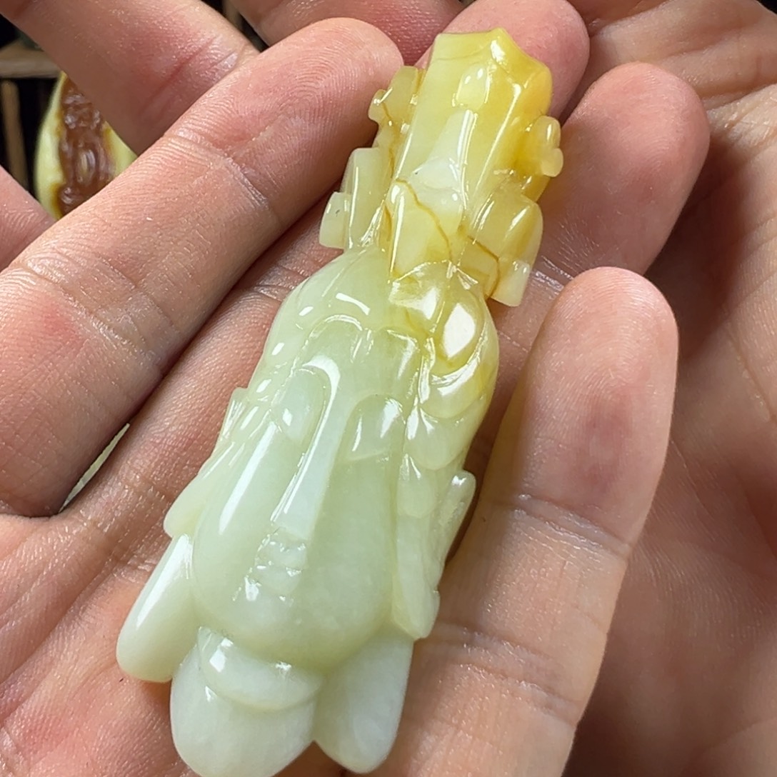 未镶嵌岫玉手把件天然岫玉