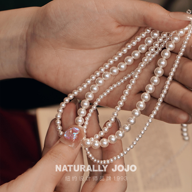 铜合金仿珍珠项链 法式气质温柔仿珍珠项链女简约百搭时尚锁骨链