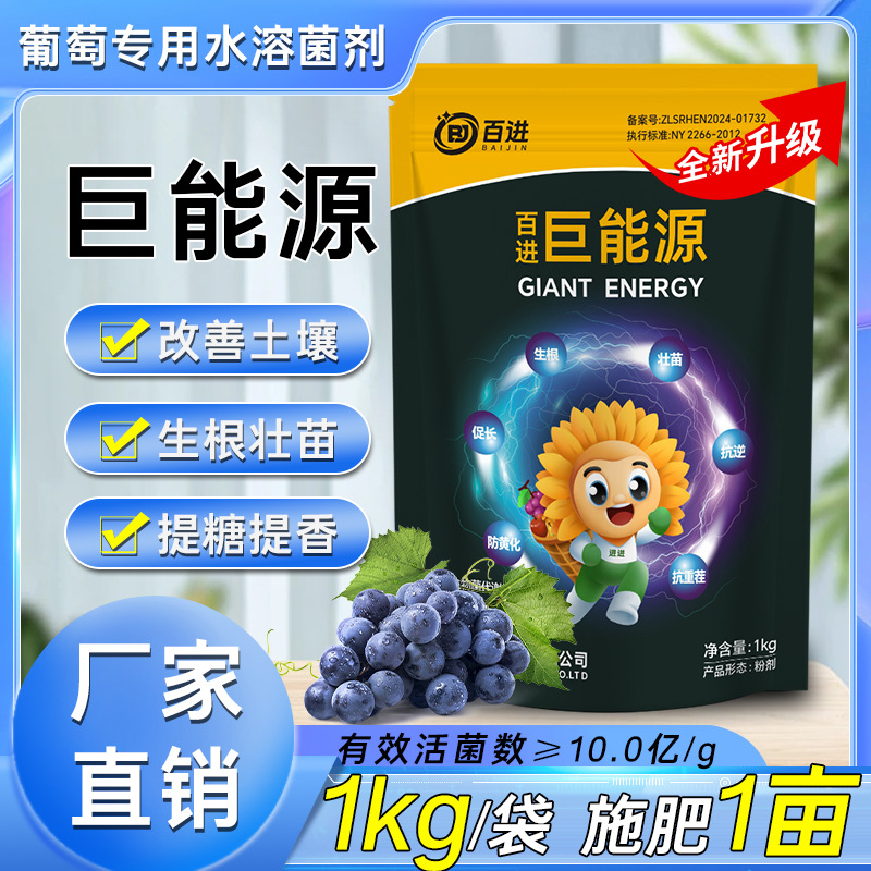 百进巨能源生根壮苗保花护果改善土壤防黄化含微生物菌叶面水溶肥