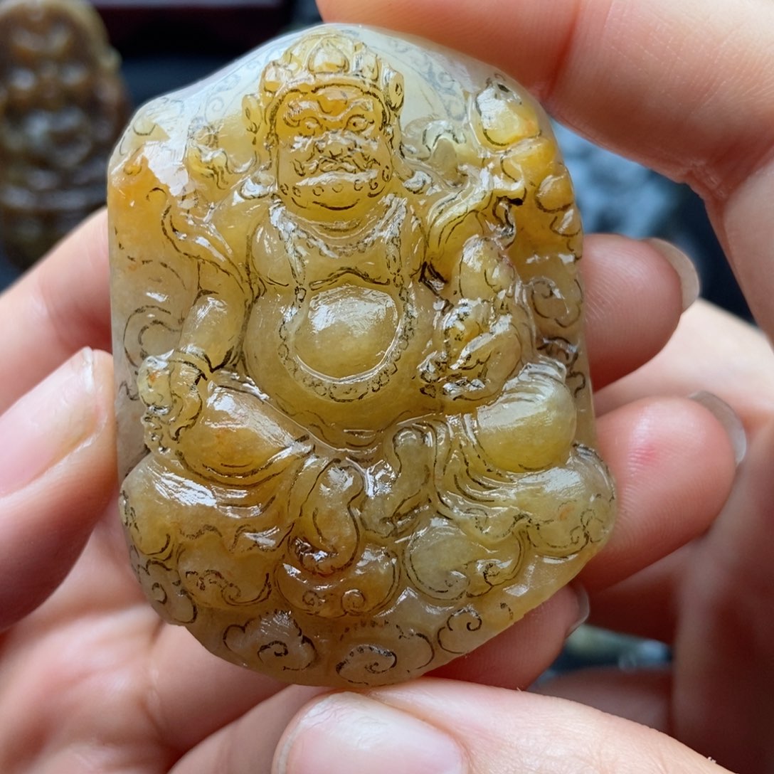 定制翡翠未镶嵌翡翠a货黄财爷