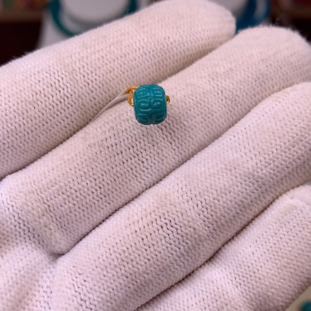 绿松石配饰回纹直径7×5.7未镶嵌