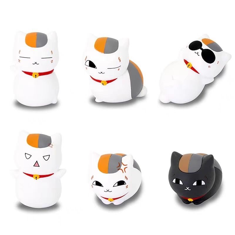 夏目友人帐 猫咪老师 扭蛋小手办 猫老师 斑 桌面摆件 随机一抽
