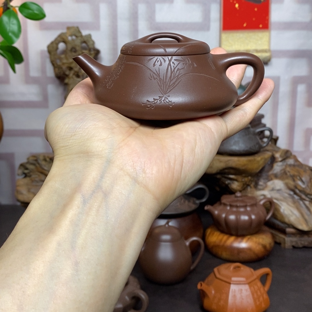 紫砂茶壶紫砂茶具老紫泥隐瓢