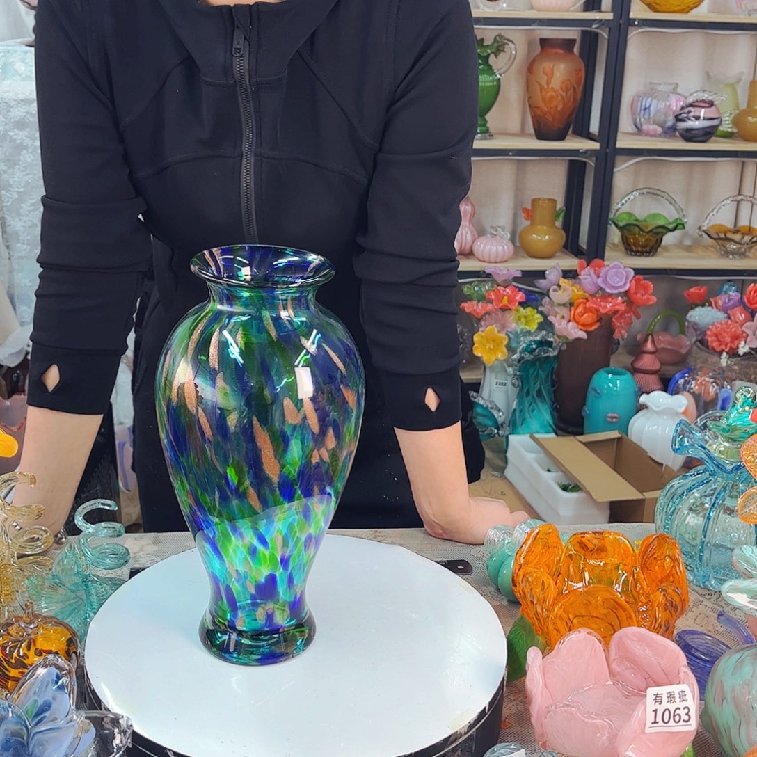 瓶底冰纹不完美家悦琉璃工艺品