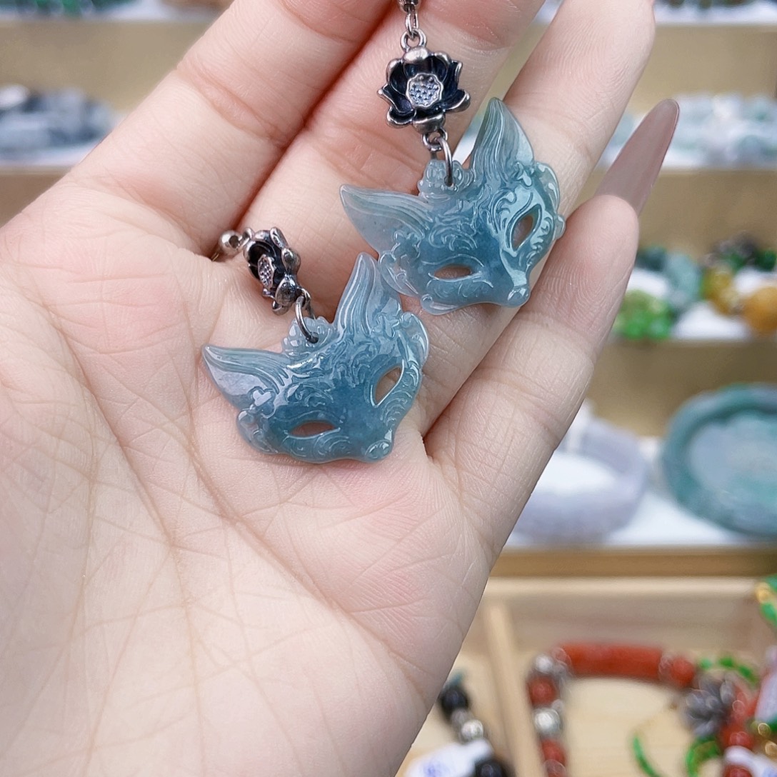 翡翠银S925镶嵌手链耳坠