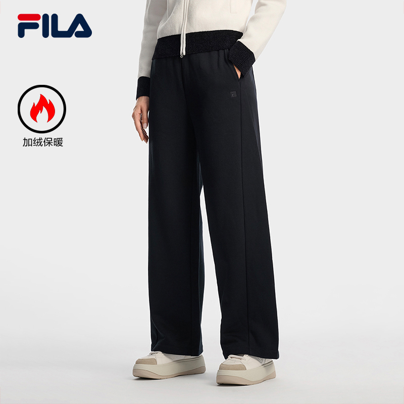 Fila/斐乐【加绒保暖】新款女户外运动休闲百搭针织长裤F11W618605F