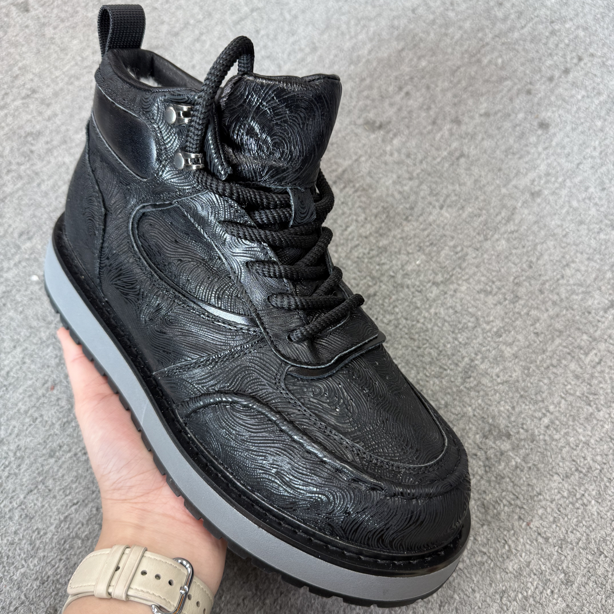 625-7-黑色-稀有皮-羊毛大棉-男士休闲鞋