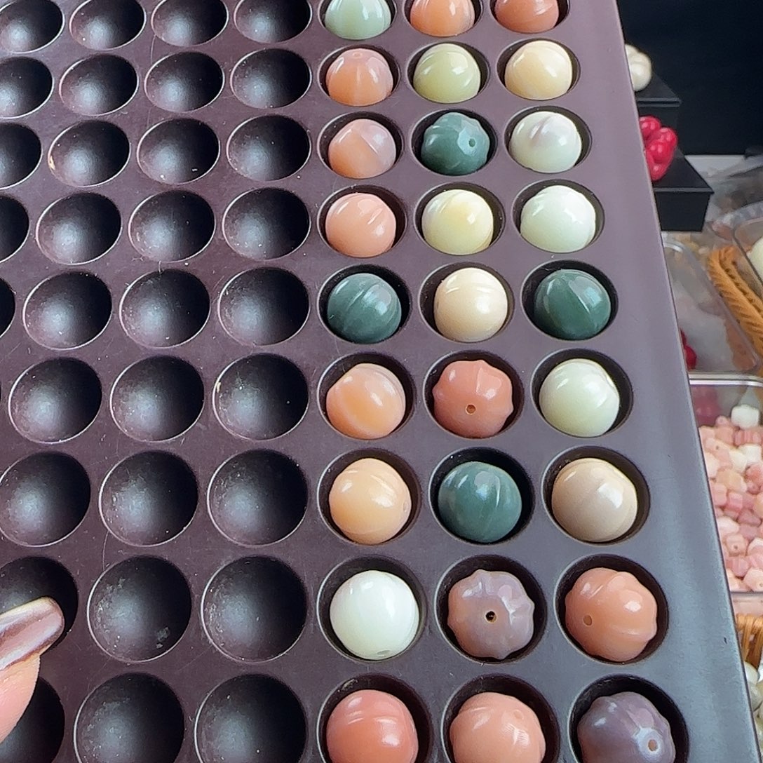 菩提根/象牙果手串卡14梦幻粉紫鲨鱼背30颗