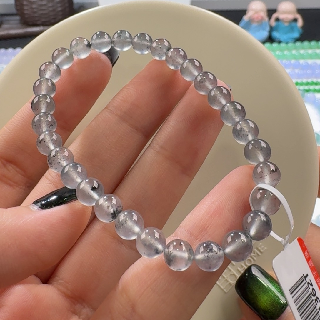 翡翠手链未镶嵌玻璃黑钢手串卡6 毕业！酷！