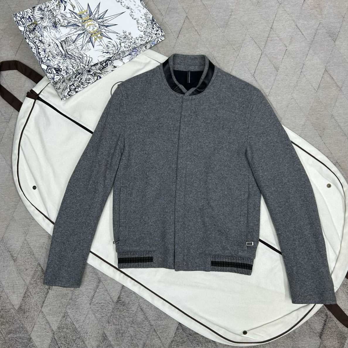 未使用 DIOR/迪奥 134521 拼皮羊毛夹克外套
