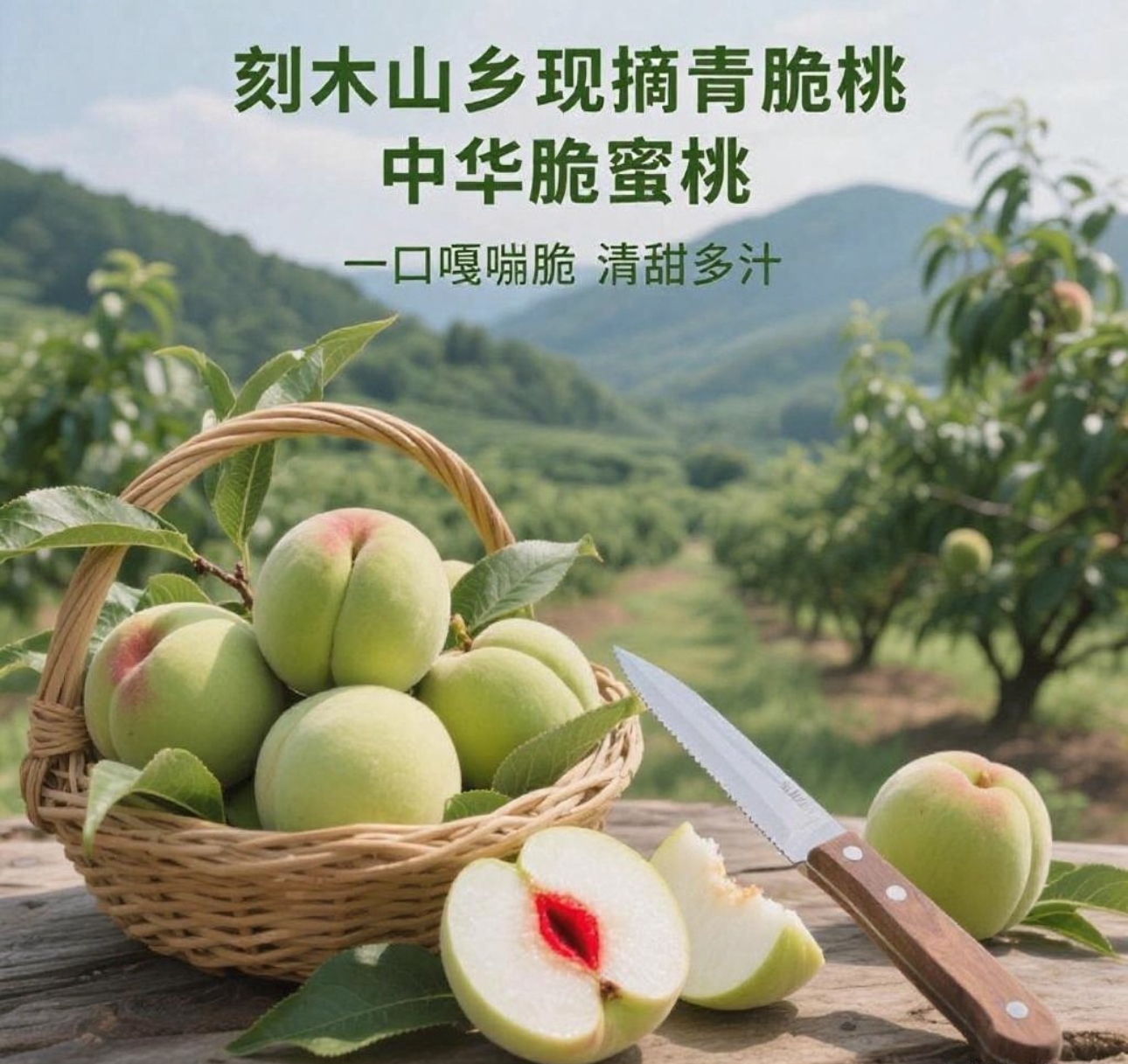 【湖南常德刻木山乡】【精品果带托盘】【中华脆蜜桃】 现摘脆甜多汁