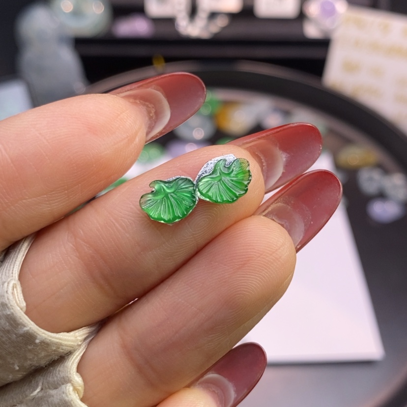 【闪购商品】翡翠挂件未镶嵌银杏叶