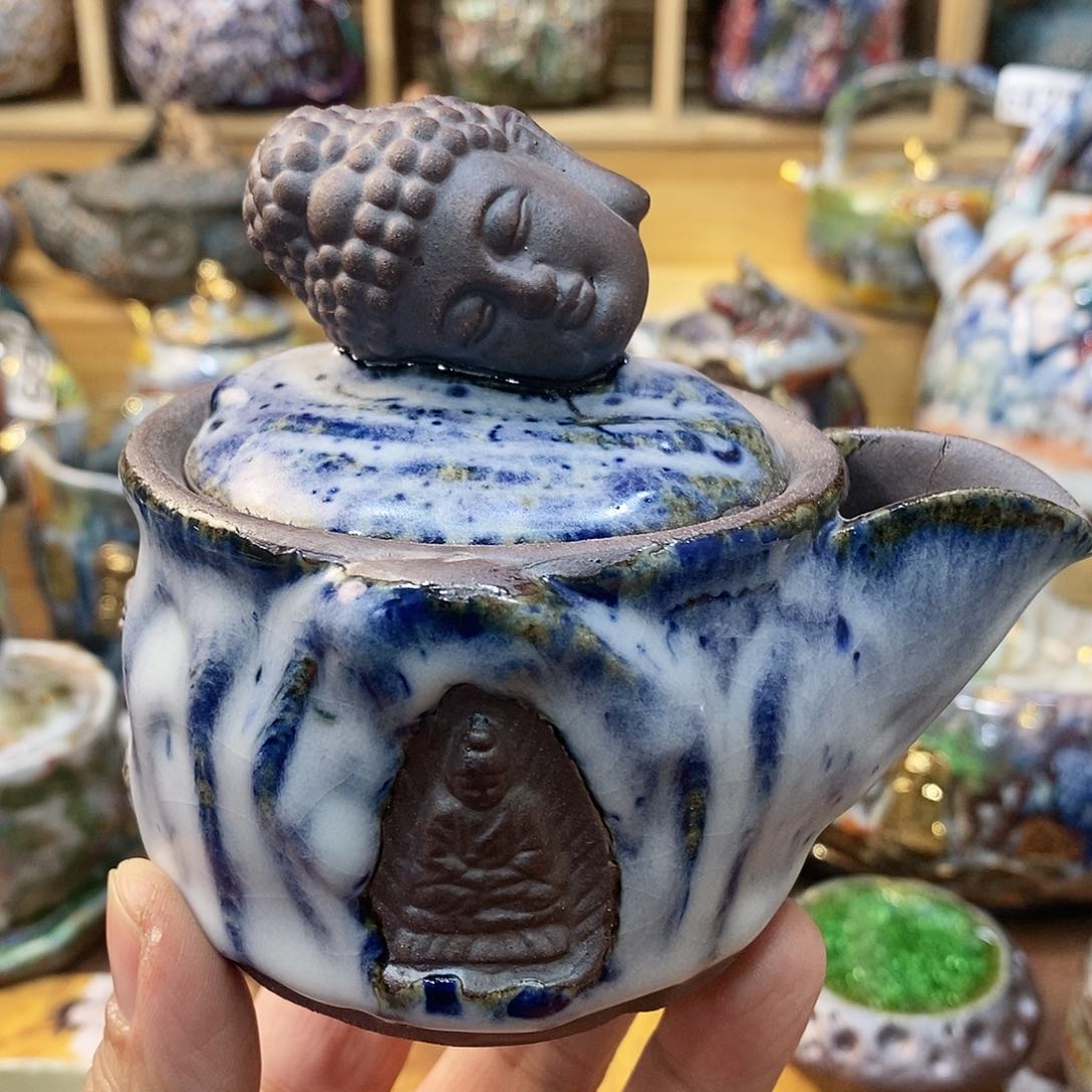 瓷片粗陶志野柴烧茶器