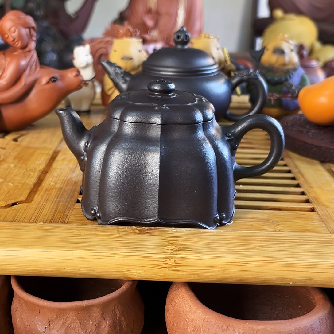 紫砂茶壶金钟壶精工全手工天青泥