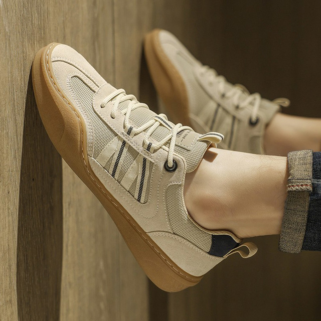 2025新款春秋爆款男款鞋子透气休闲百搭男鞋潮软底运动德训鞋板鞋