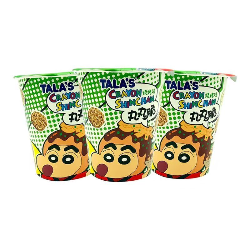 【3杯装】临期 蜡笔小新 丸丸脆60g烧烤味26年2月到期