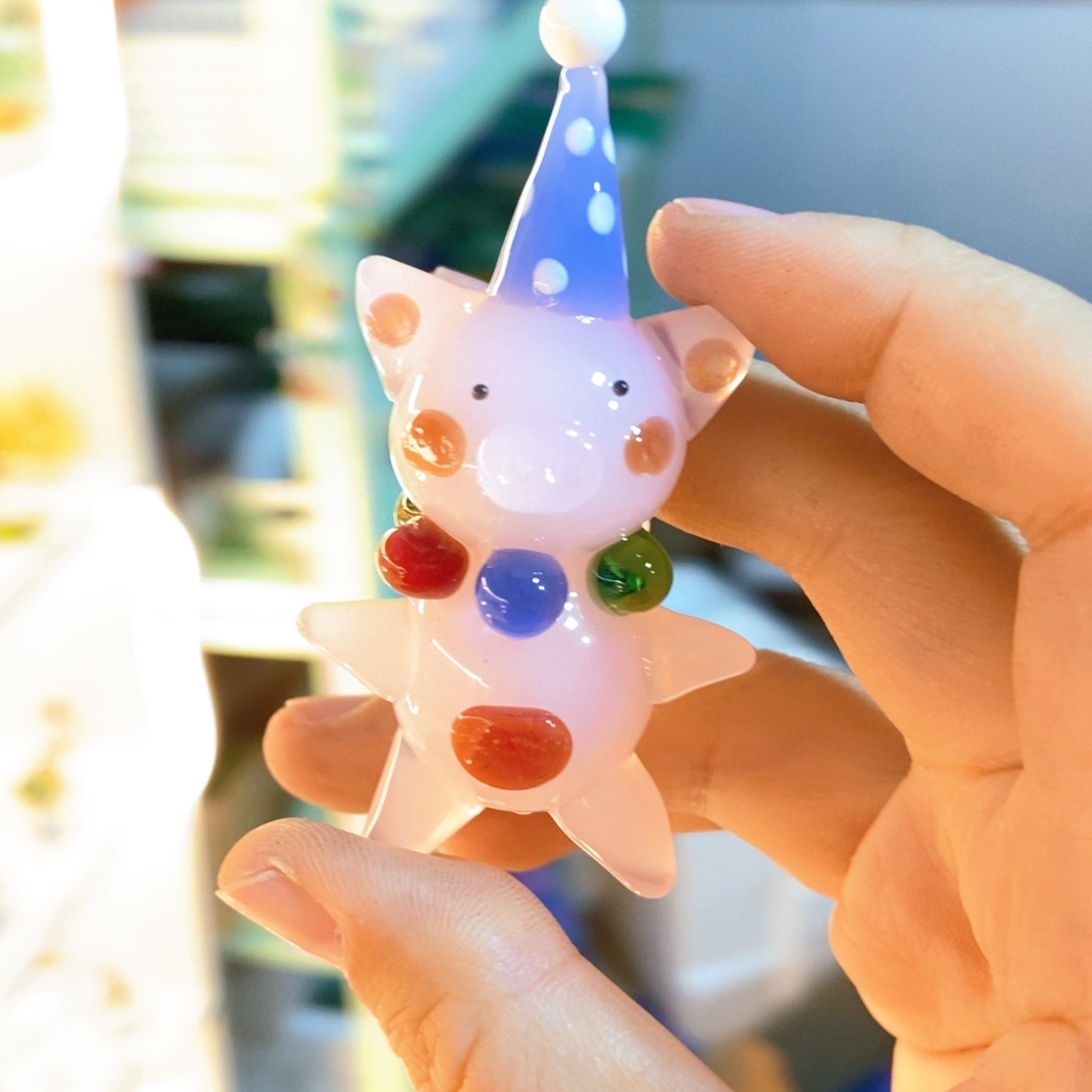 琉璃手工艺品彩珠猪