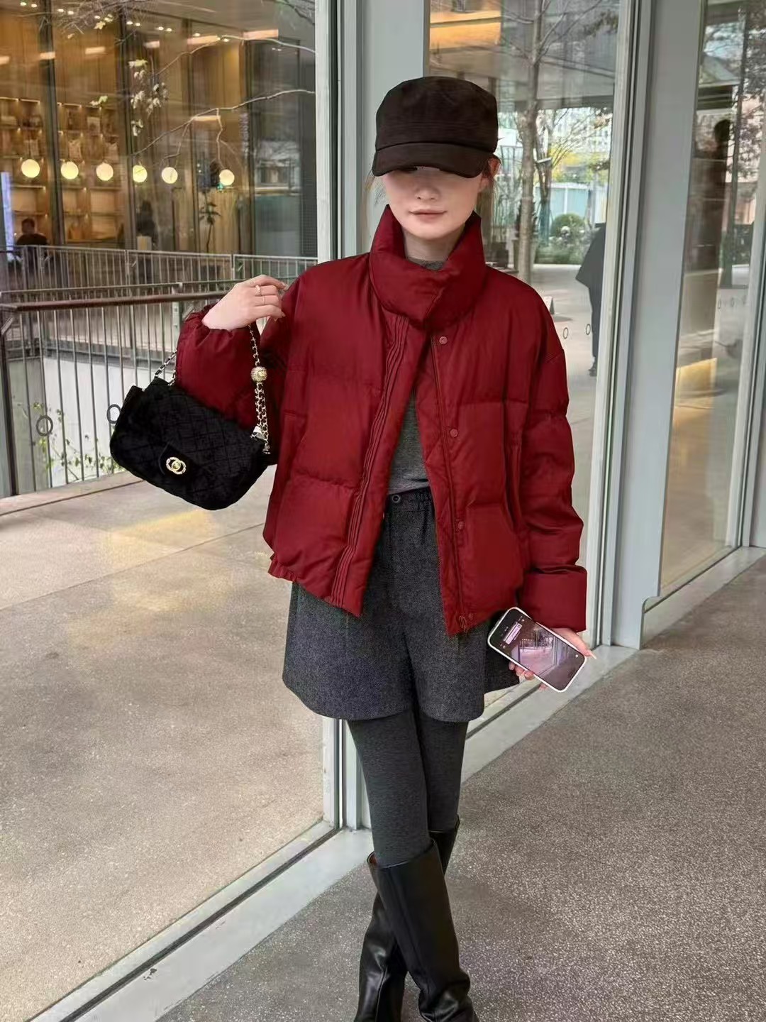 保暖薄款女常规韩系可拆卸羽绒服立领纯色韩版时尚