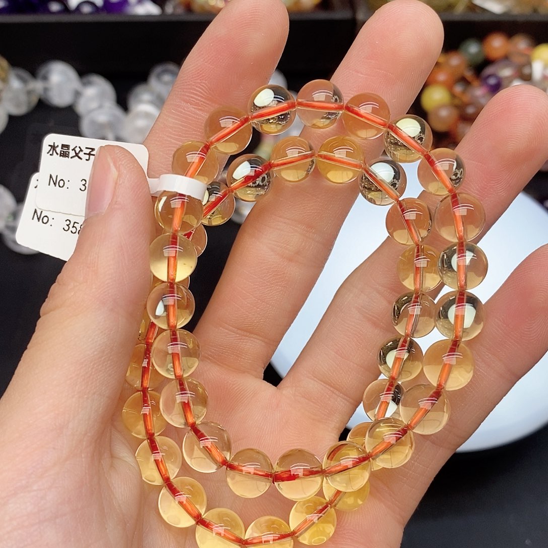 水晶手链未镶嵌20黄水晶8mm多样性发其一