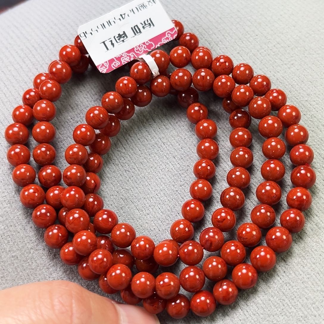 南红玛瑙未镶嵌珠宝奇石原矿多圈6mm