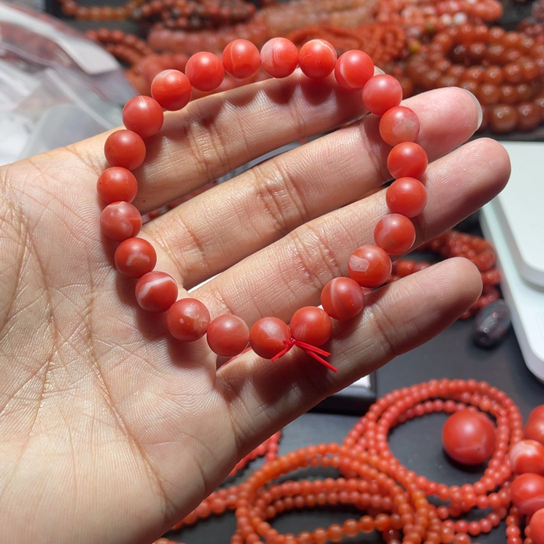 南红玛瑙手链未镶嵌