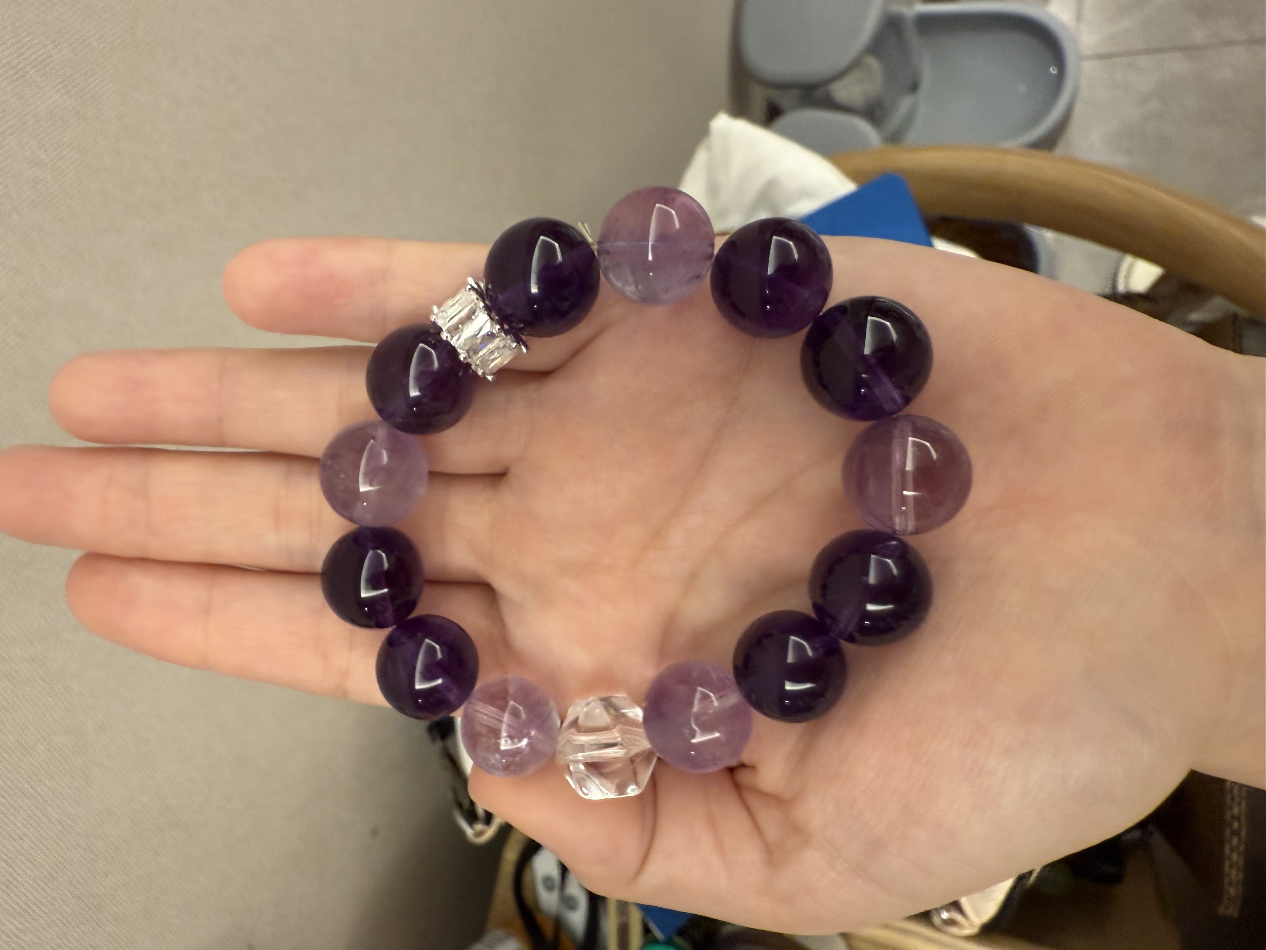 天然乌拉圭紫水+薰衣草紫