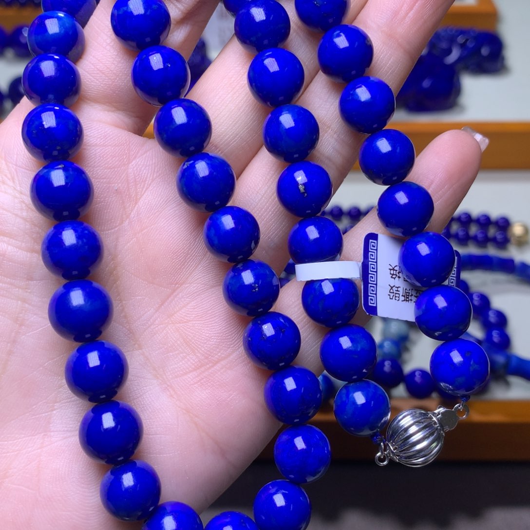 青金石项链未镶嵌阿*,10mm7529