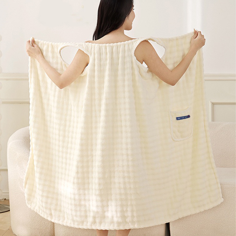 2025款泡芙可穿式浴巾无异味吊带女可裹家用成人吸水浴袍A类浴裙