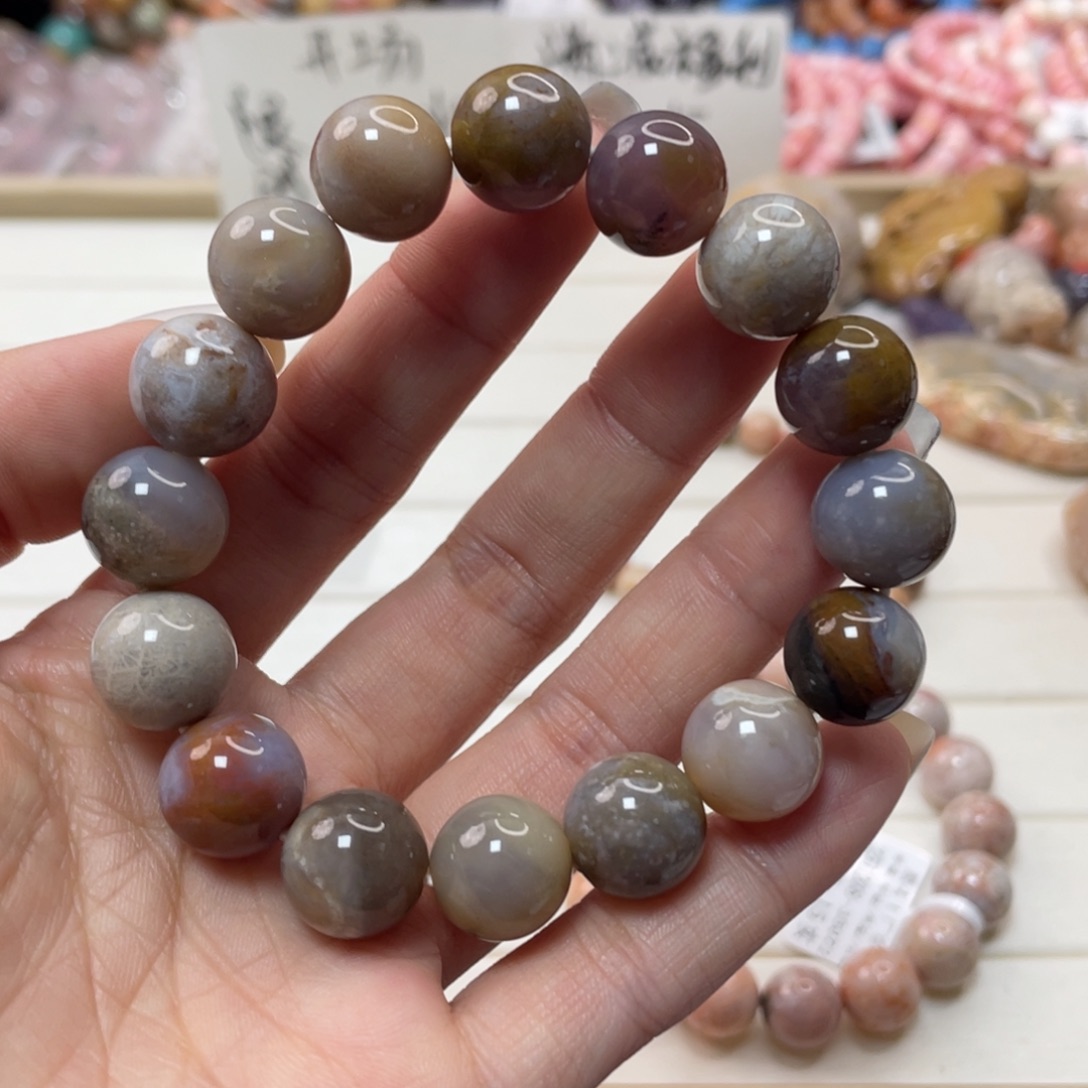 未镶嵌手链硅化玉粗***使133