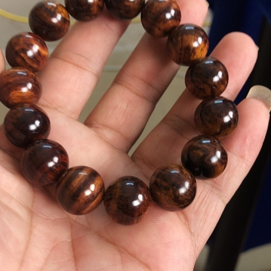 黄花梨/降香黄檀手串/手链1.5紫油梨芝麻文手串