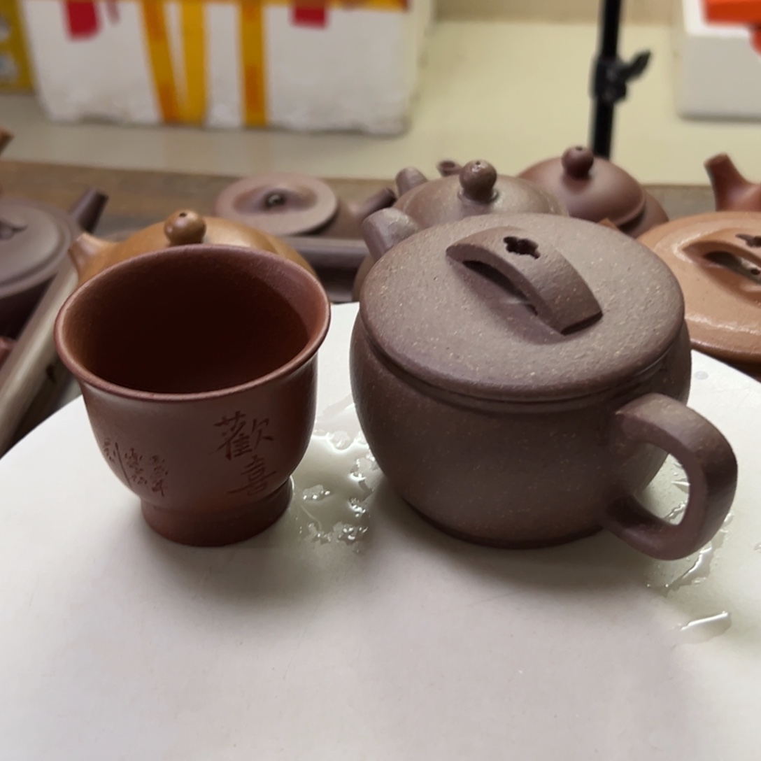 叾***屾茶壶紫砂五彩段泥汉瓦160