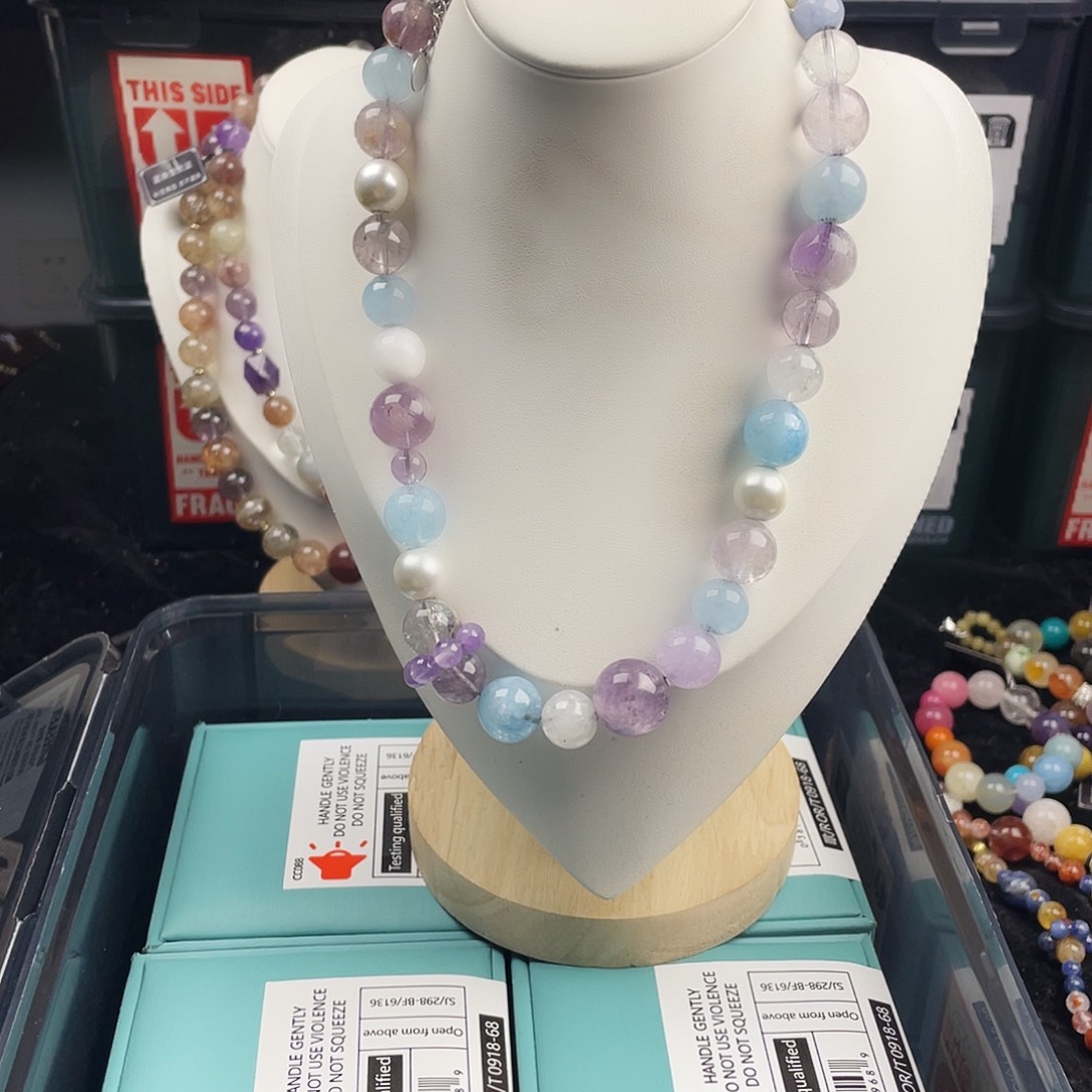 银S925镶嵌烟晶手链